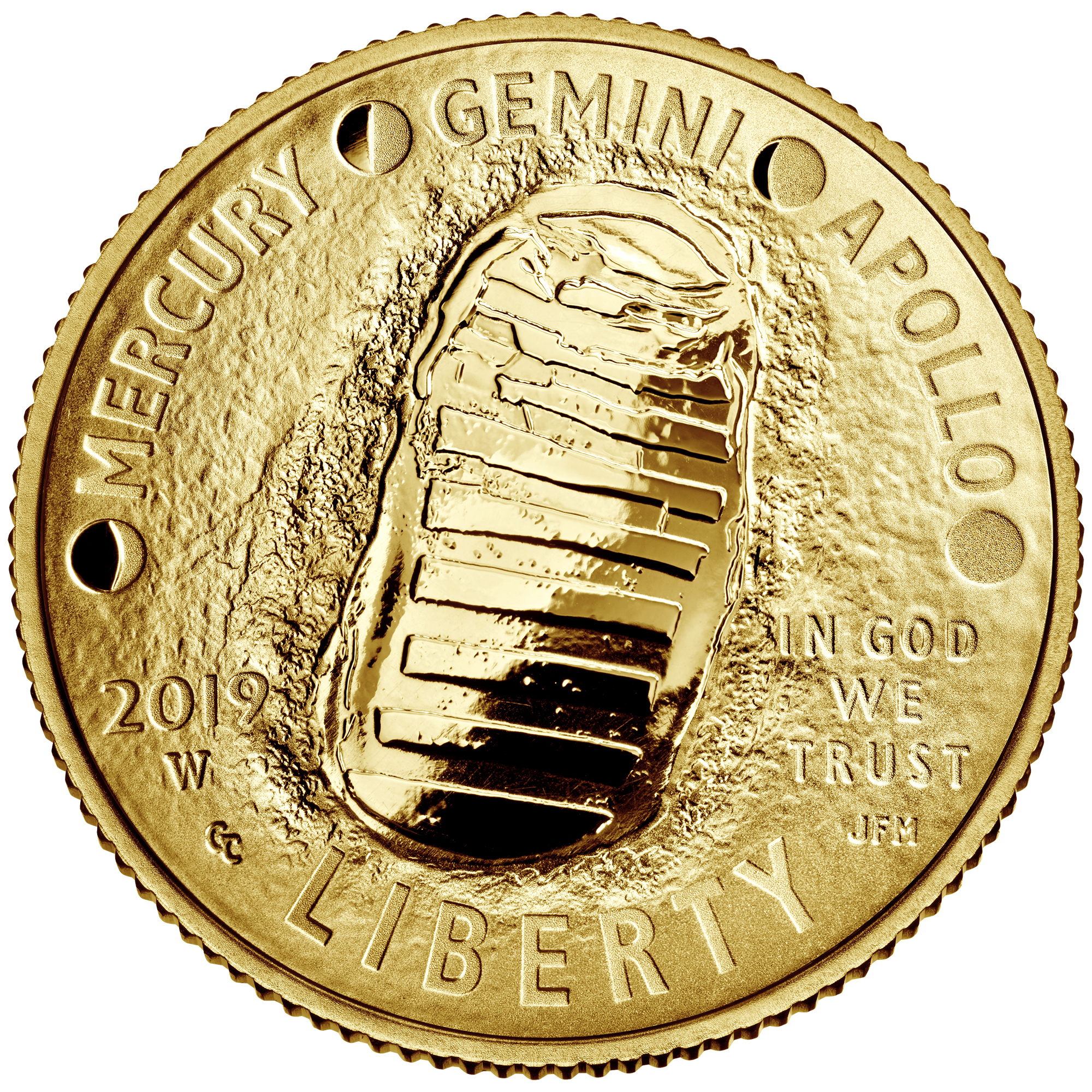 Apollo 11 50th Anniversary commemorative coin gold obverse