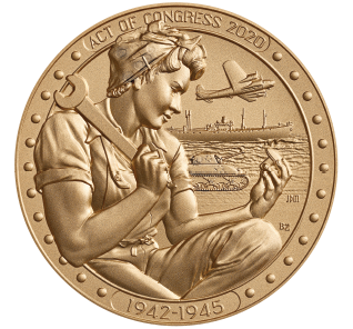 Rosie the Riveter Bronze Medal reverse