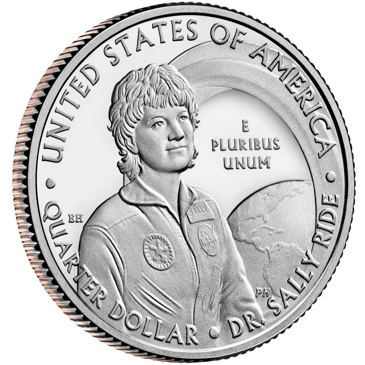 2022 American Women Quarters Coin Dr. Sally Ride Proof Reverse Angle