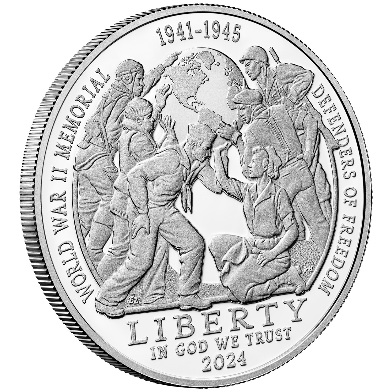 2024 Greatest Generation Commemorative Silver Proof Obverse Angle